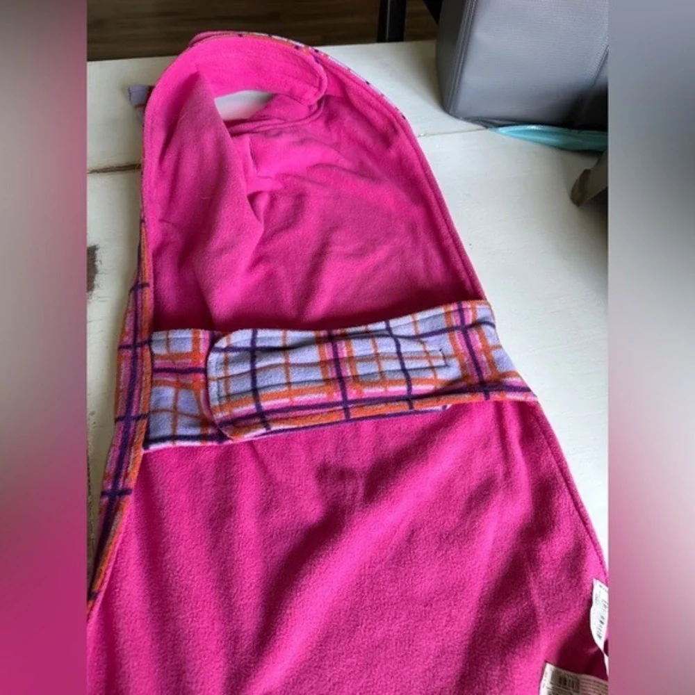 New Plaid Dog Sweater Pink‎ Purple Checkered Pet Winter Accessory NWT